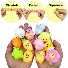 QINGQIU Easter Mochi Squishies display 24 styles for playful collecting.