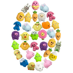 QINGQIU Easter Mochi Squishies in hands, kids can squeeze, twist, and enjoy.