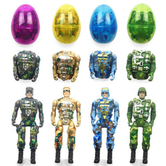 QINGQIU four-pack soldier eggs with bright shells ideal for Easter basket fillers.