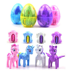 QINGQIU unicorn deformation egg opens to reveal a colorful toy for Easter fun.