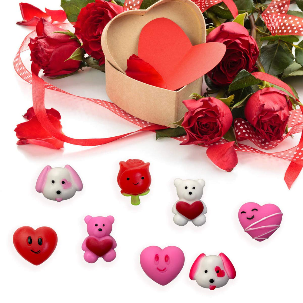 QINGQIU Valentines white bear squishy toy for soothing hands and classroom prizes.