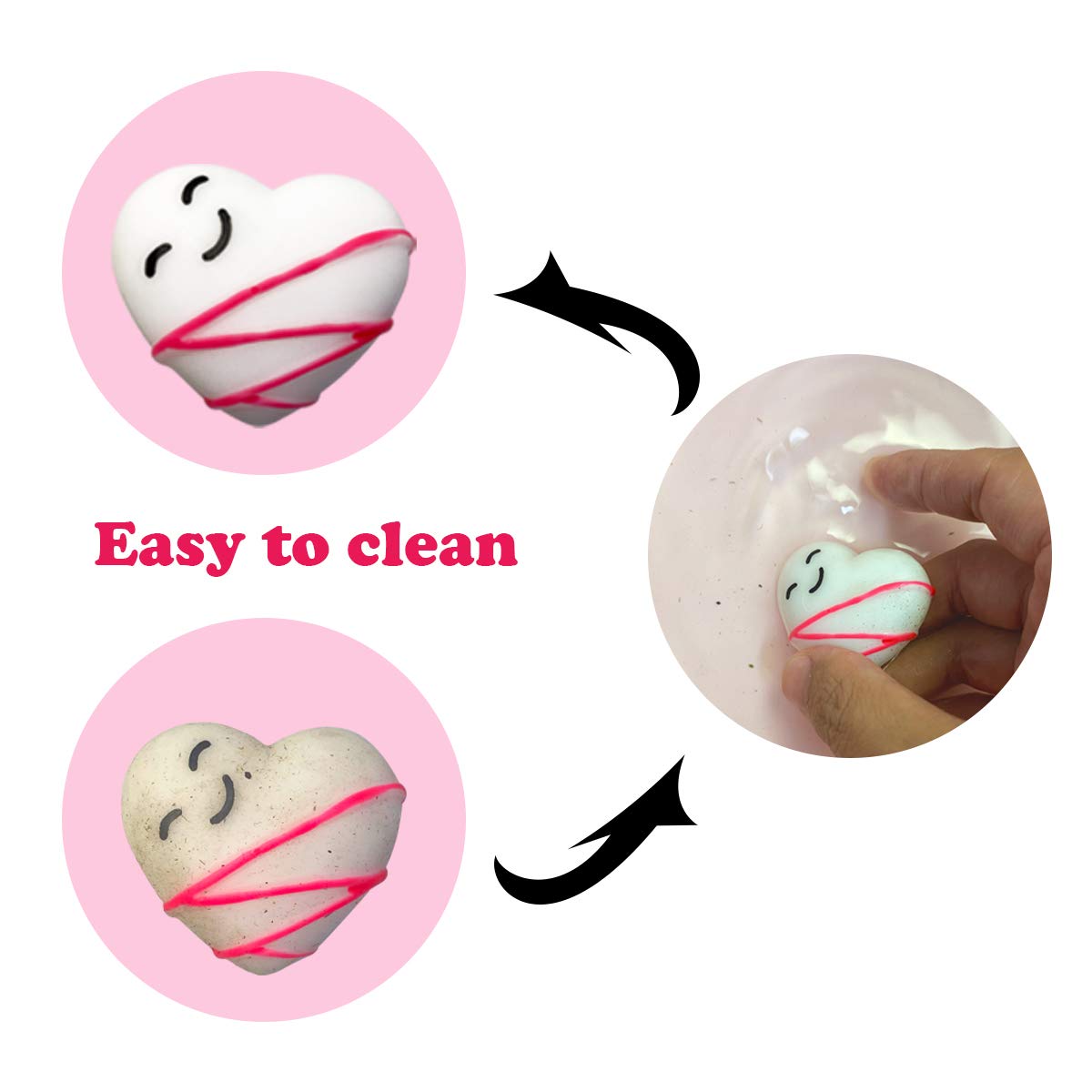 QINGQIU Valentines pink dog squishy toy offers soft texture and imaginative play.