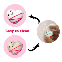 QINGQIU Valentines pink dog squishy toy offers soft texture and imaginative play.
