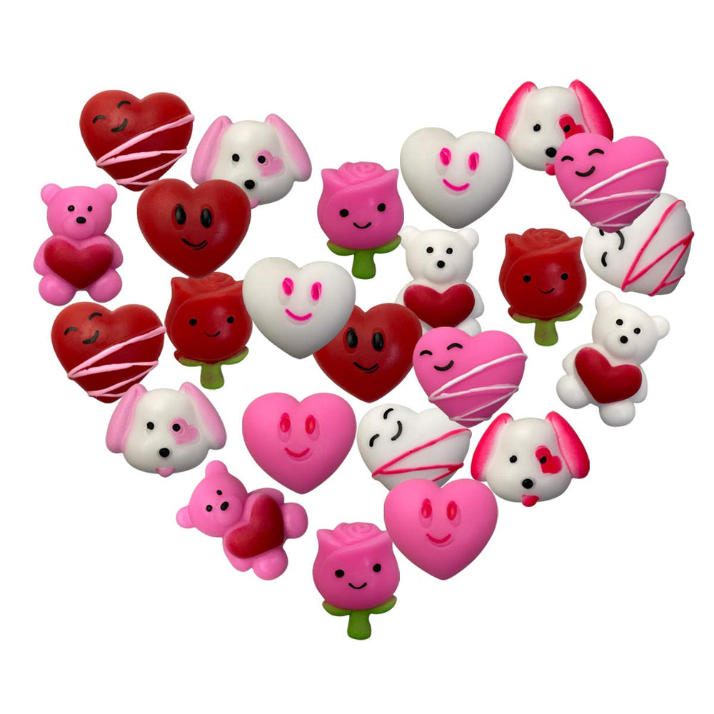 QINGQIU Valentines red heart squishy toy provides satisfying squeeze during quiet time.