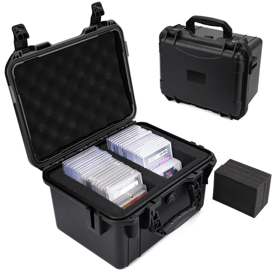 QINGUANG graded card storage box front view with expansive capacity for multiple cards.