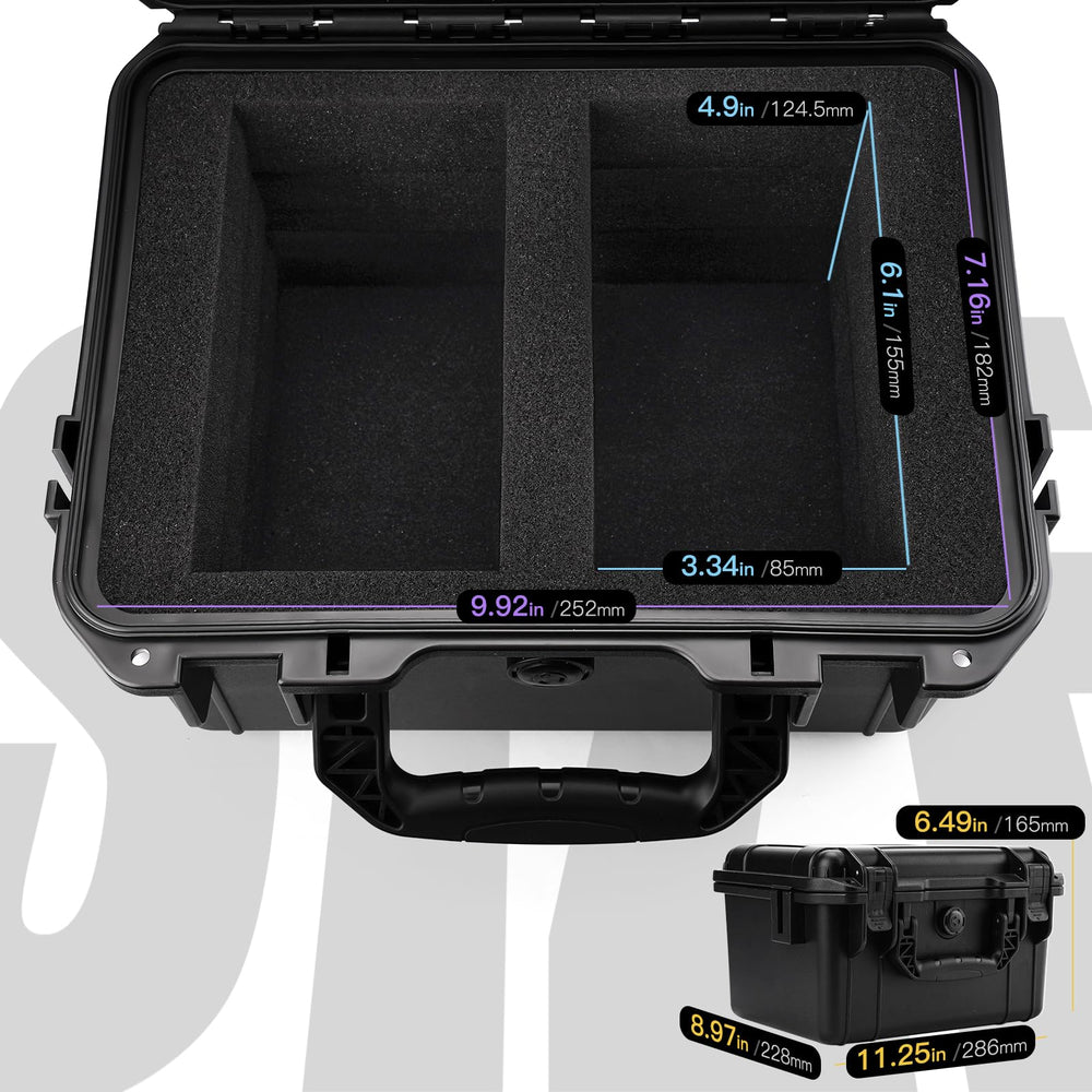 QINGUANG graded card storage box interior shown with foam dividers protecting tops.