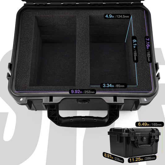 QINGUANG graded card storage box interior shown with foam dividers protecting tops.