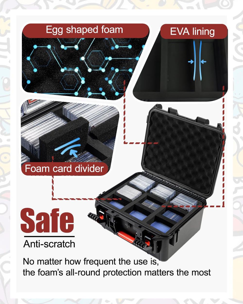 QINGUANG PSA slab case close-up lid demonstrates secure lockable protection