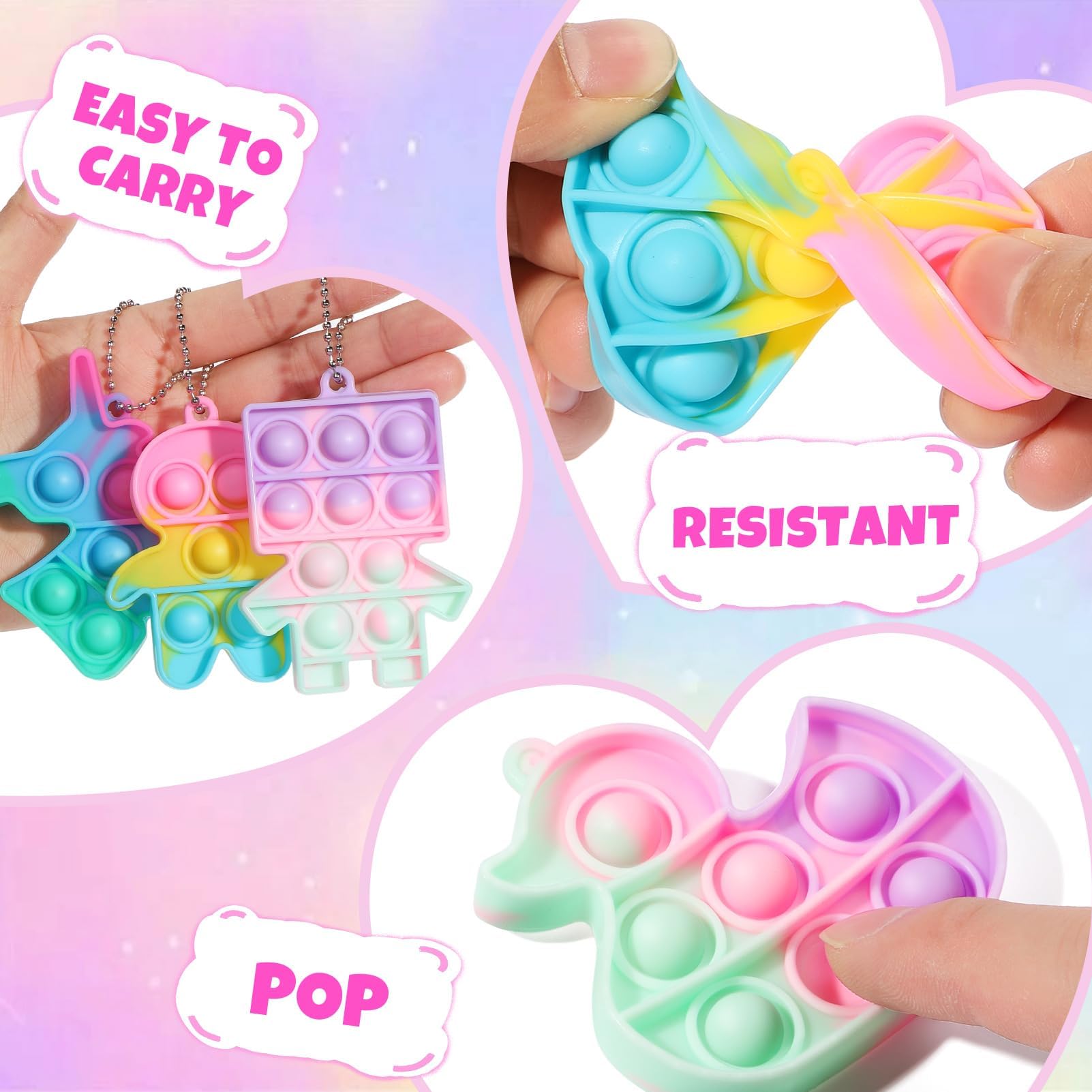 Qinline unicorn pop fidget color variety appealing to kids
