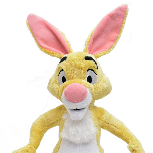 Qinvv Rabbit stuffed animal 15in texture closeup highlights soft plush fabric.