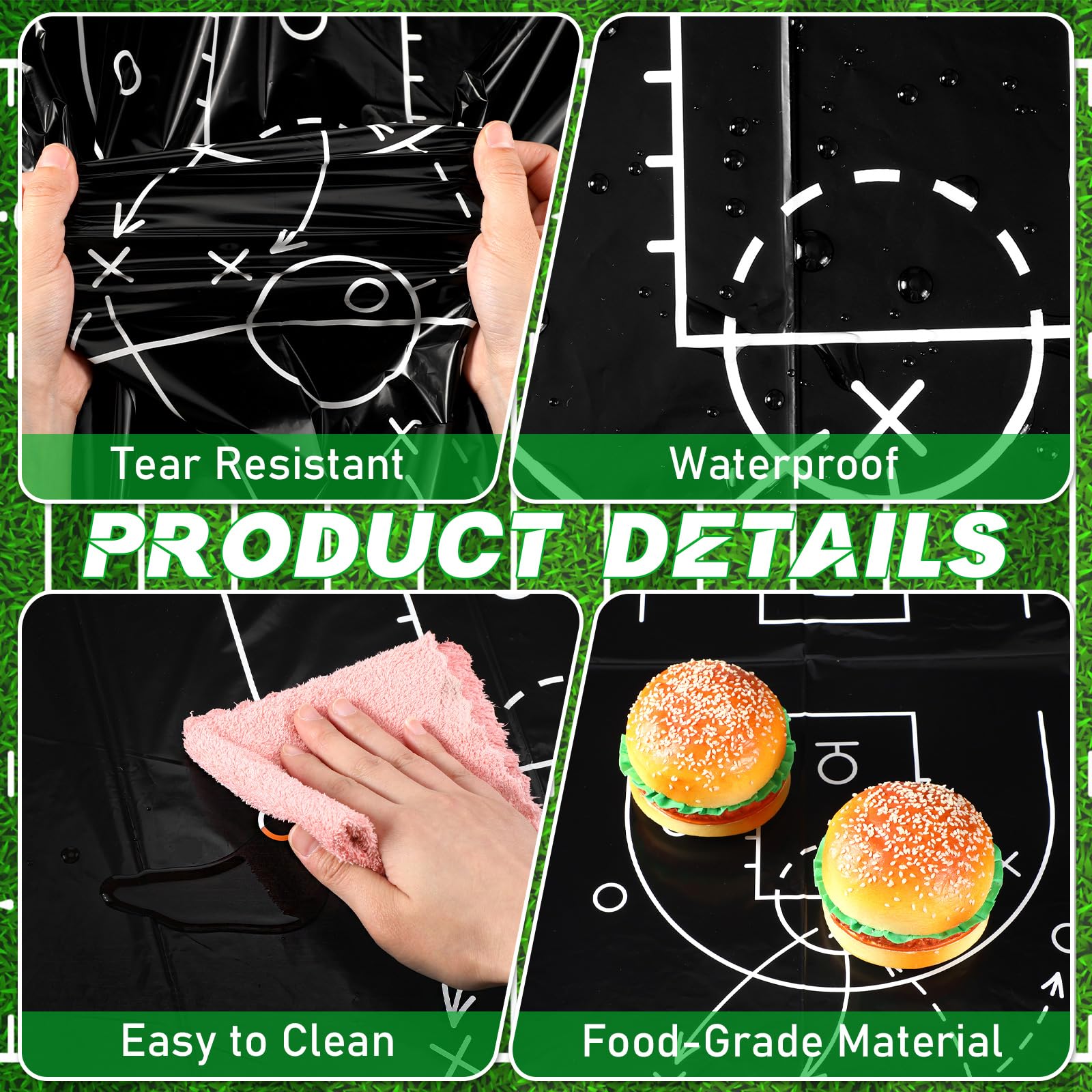 Qinyoung basketball tablecloth easy-clean surface wipes down quickly after parties.