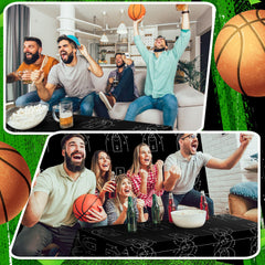 Qinyoung basketball tablecloth large size fits most tables at 108 by 54 inches.