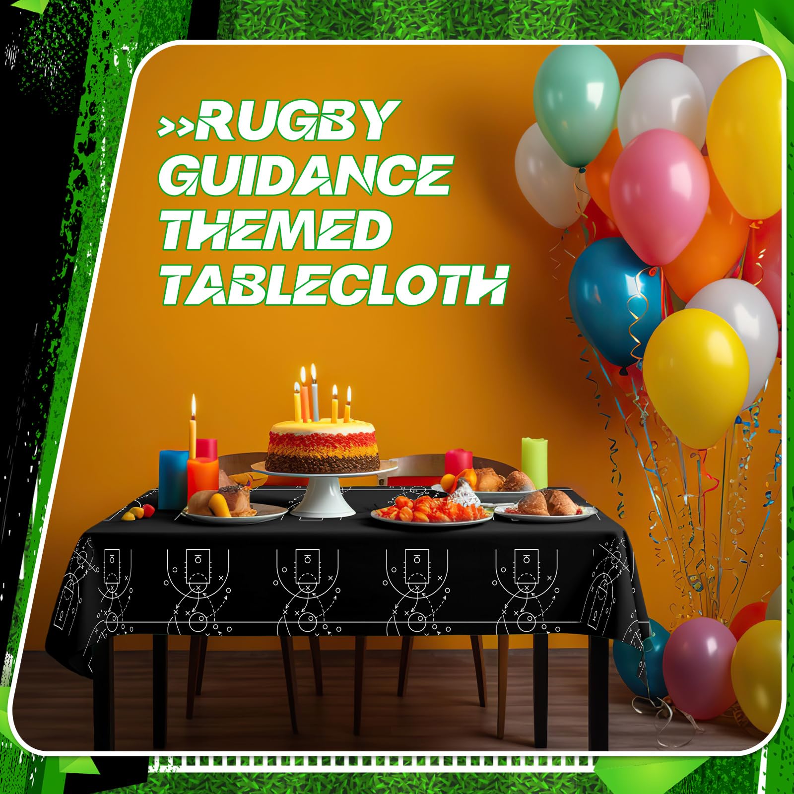 Qinyoung basketball tablecloth party setup ideal for birthday celebrations.