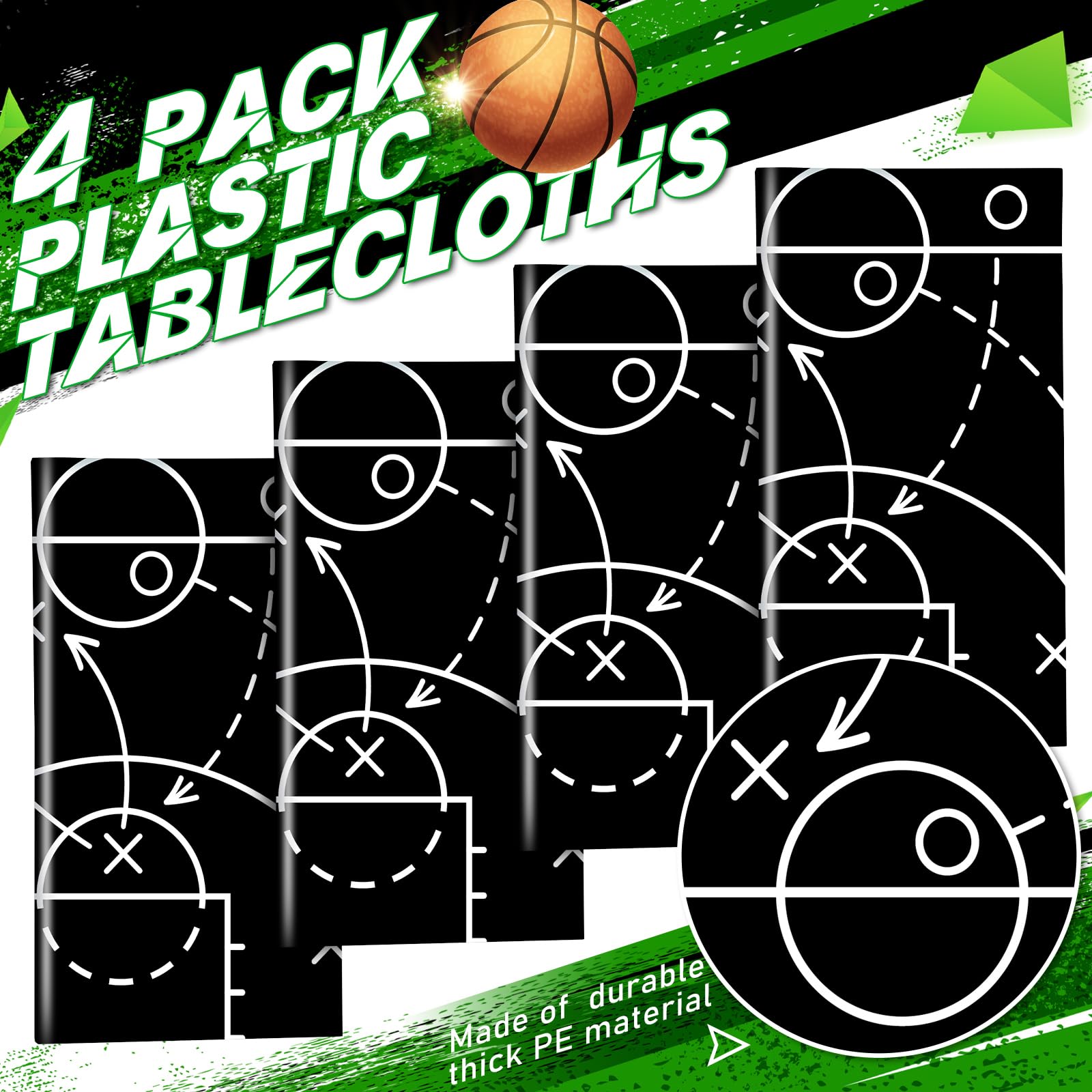Qinyoung basketball tablecloth pattern close-up highlights realistic tactical design.