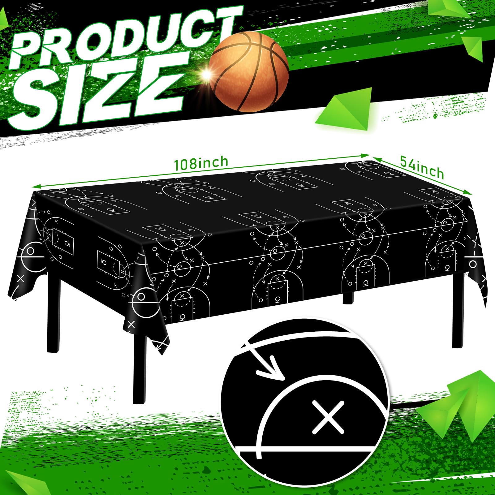 Qinyoung basketball tablecloth waterproof material keeps spills from staining.