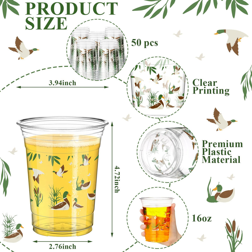 Qinyoung mallard duck cups, 16oz, ideal for easy beverage service.