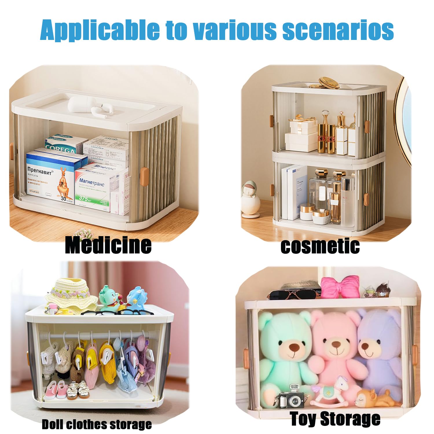 Versatile organizer for hair accessories, cosmetics, and small items beyond clothes.