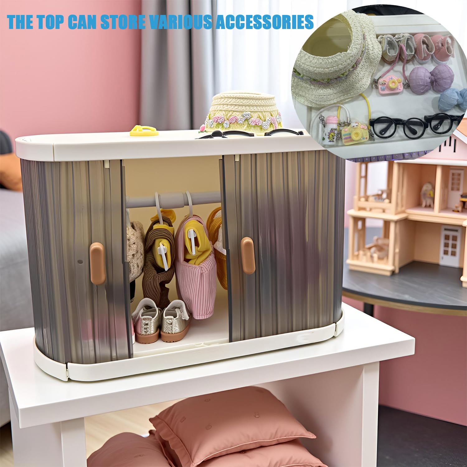 QIPECO wardrobe with rod demonstrates expanded hanging capacity for outfits.