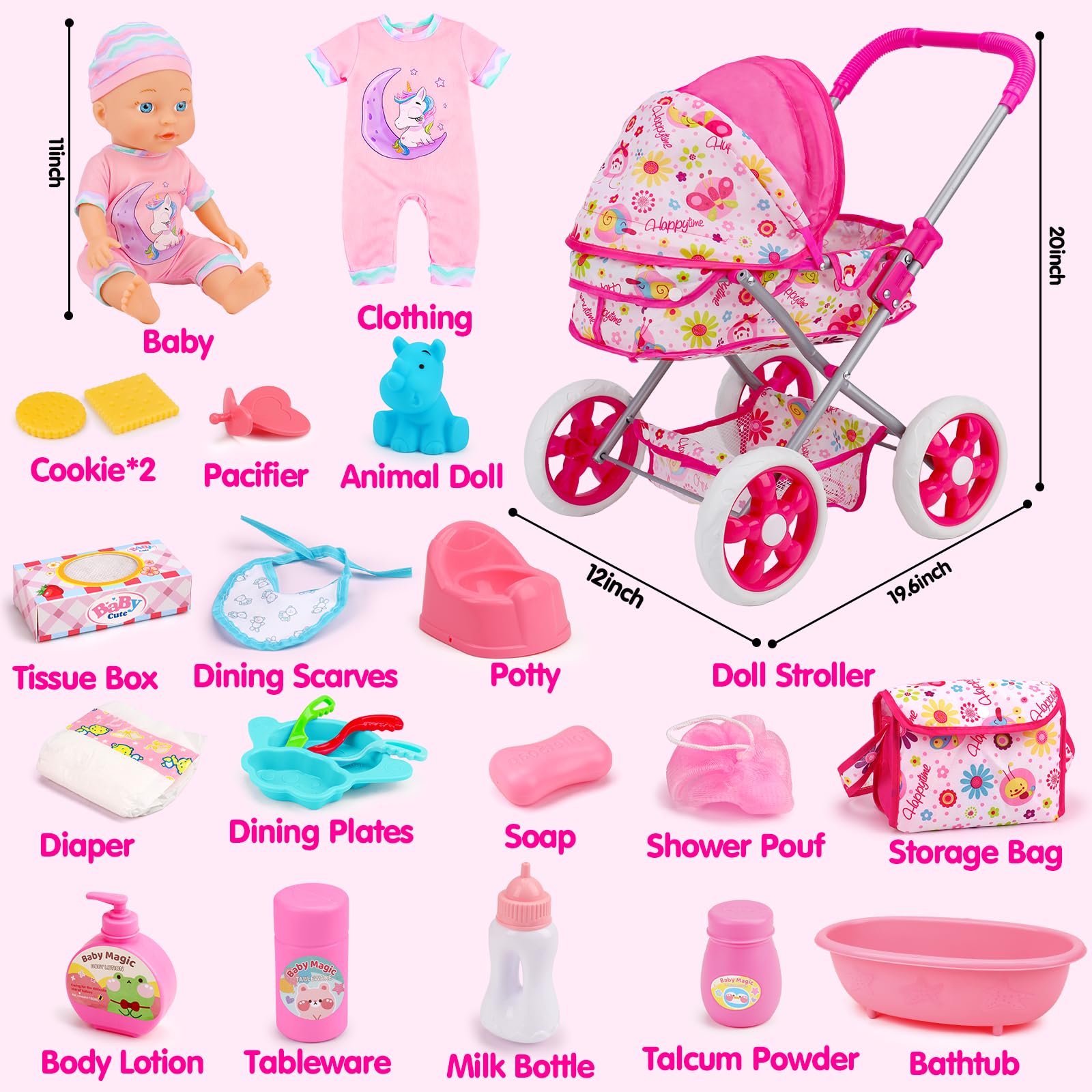 Qirptey doll bathtub setup for bath-time pretend care routines.