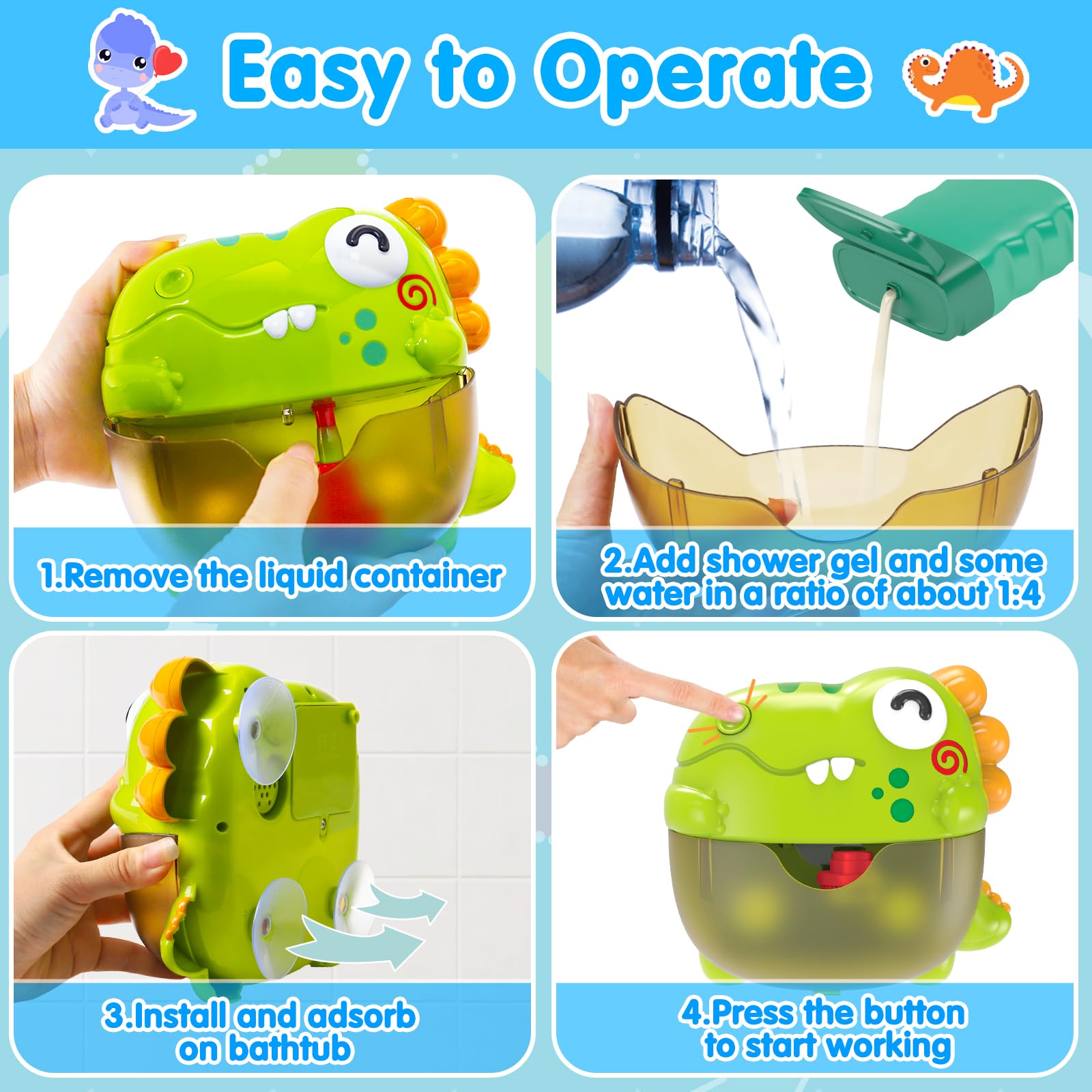 Qirptey floating animal bath toys entertain kids during bath time.