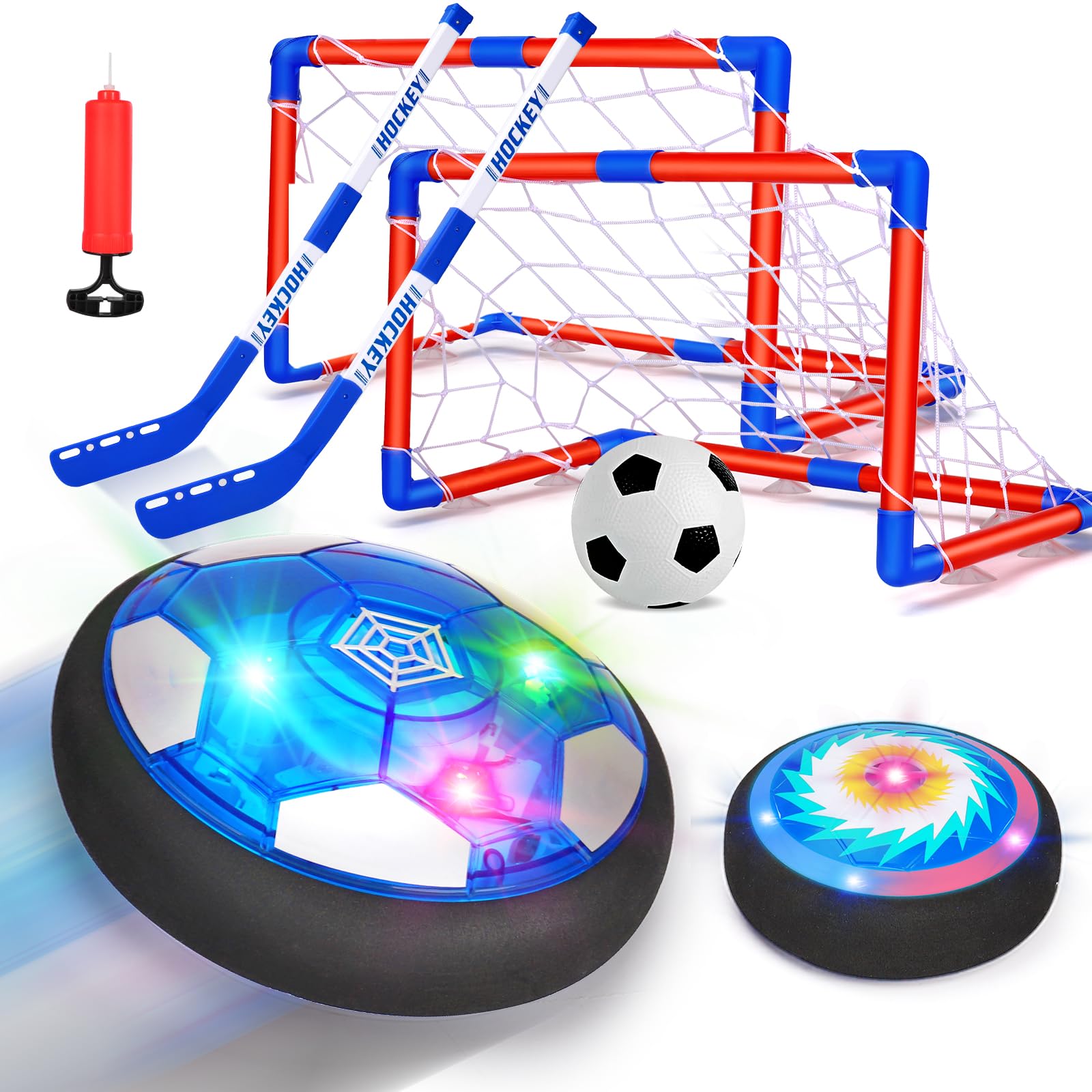 Qirptey hover soccer ball with LED lights for indoor play