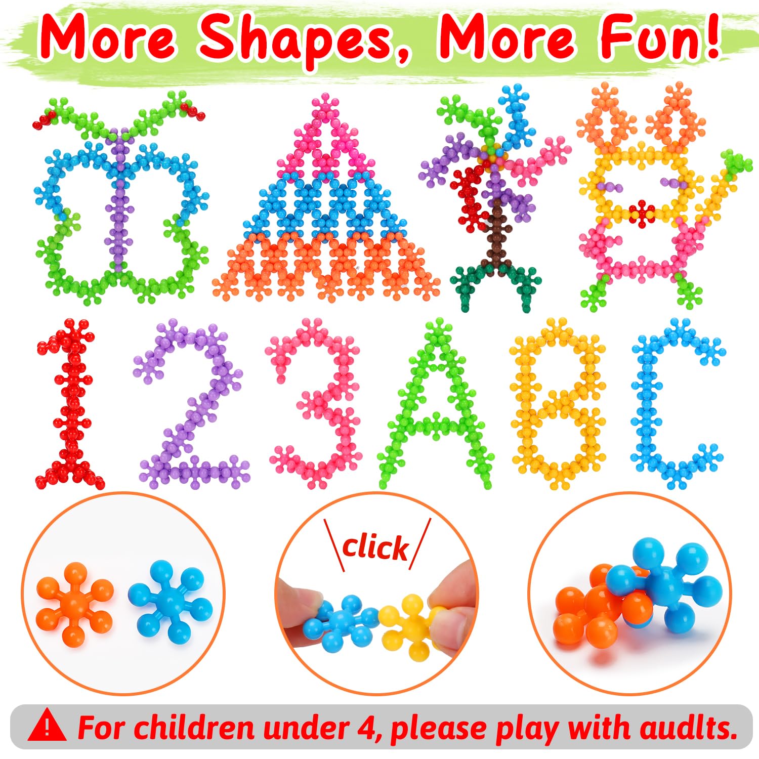 Qirptey interlocking discs close-up promotes hands-on problem solving through construction.