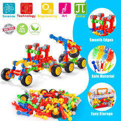 Qirptey storage box keeps blocks organized for easy transport.