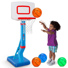 Qirptey toddler basketball hoop ready for backyard play and quick setup.