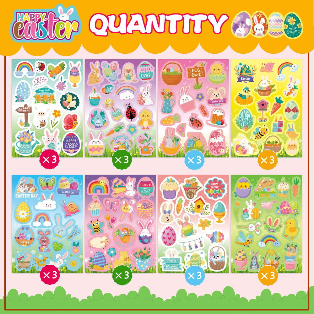 QIRUIMI Easter stickers with spring flowers ideal for scrapbooking and cards
