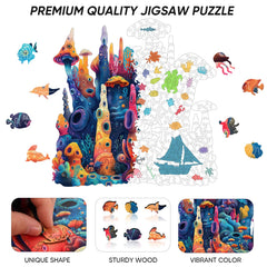 Qiuenisray completed Coral Ocean puzzle mounted as wall decor.