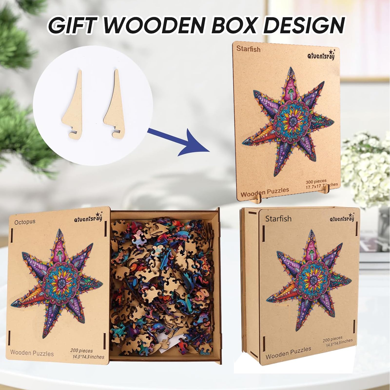 Qiuenisray 20.3x20.3 inch puzzle fits standard display areas.