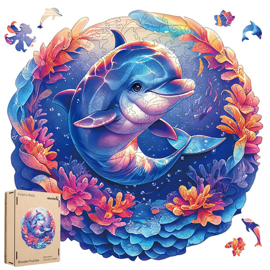 Qiuenisray Dolphin Baby puzzle 500 pieces for adults boosts focus and relaxation