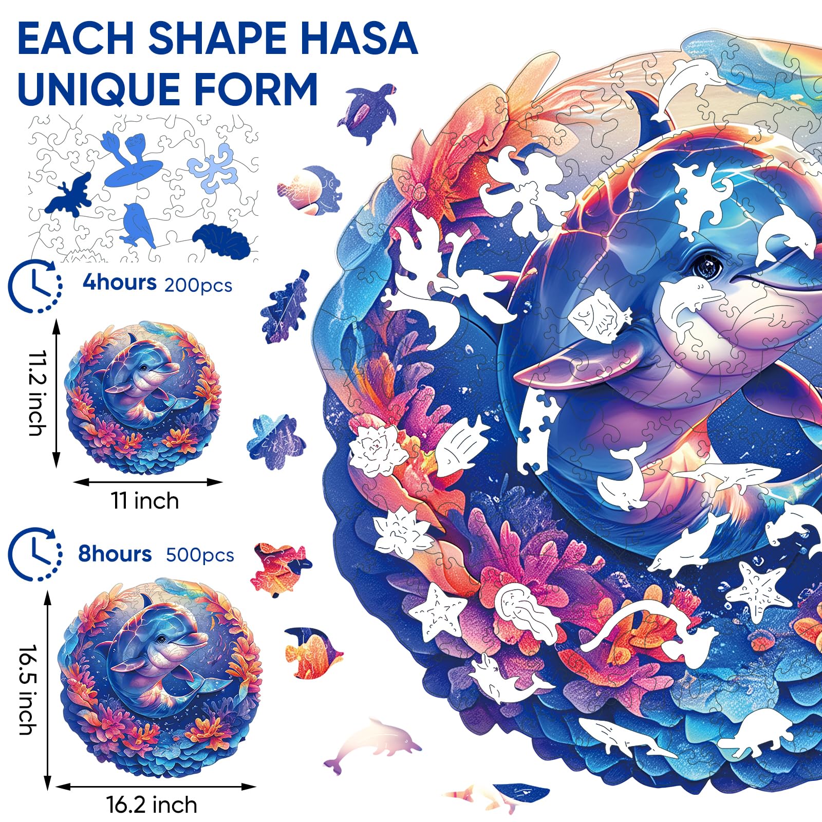 Qiuenisray Dolphin Baby Puzzle in progress with precise interlocks