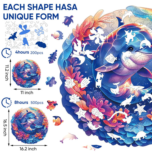 Qiuenisray Ocean-themed wood puzzle highlights intricate pieces for mindful puzzling