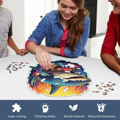 Qiuenisray wooden puzzle 500 pieces—classic adult challenge with ocean-inspired design.