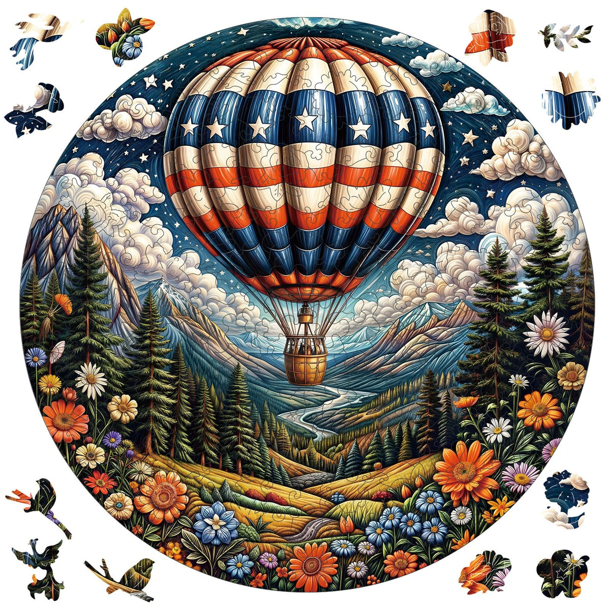 Qiuenisray wooden balloon puzzle 3D vision enhances focused, calming playtime