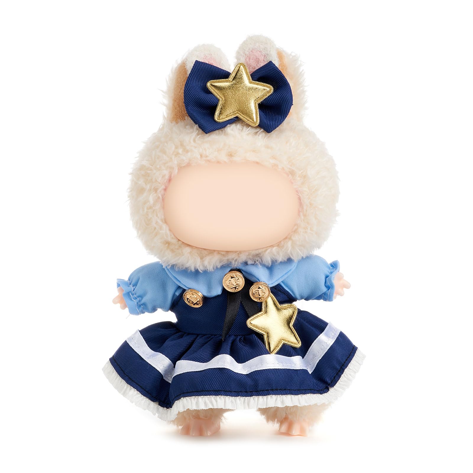 QIUTIMIY 17cm doll clothes rabbit set in soft fabric for durable, playful outfits.