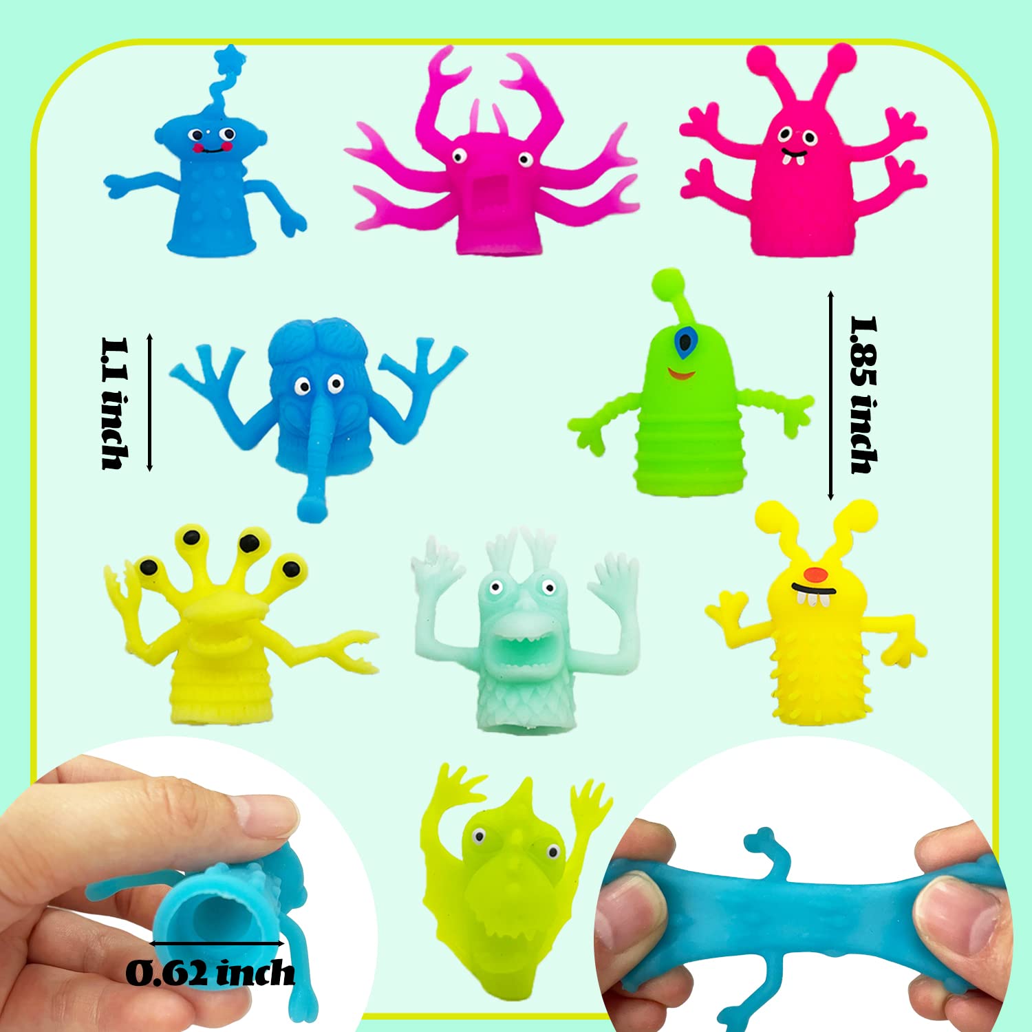 Qiuttnqn soft rubber finger puppets offer gentle, flexible grip for kids