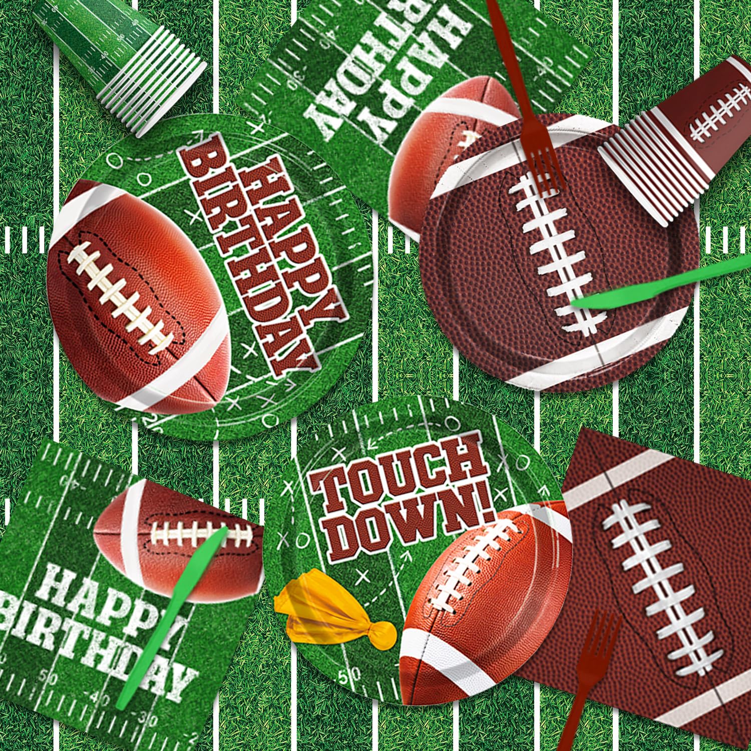 QIYANPAX football balloons image showcases vibrant, long-lasting game-day decor