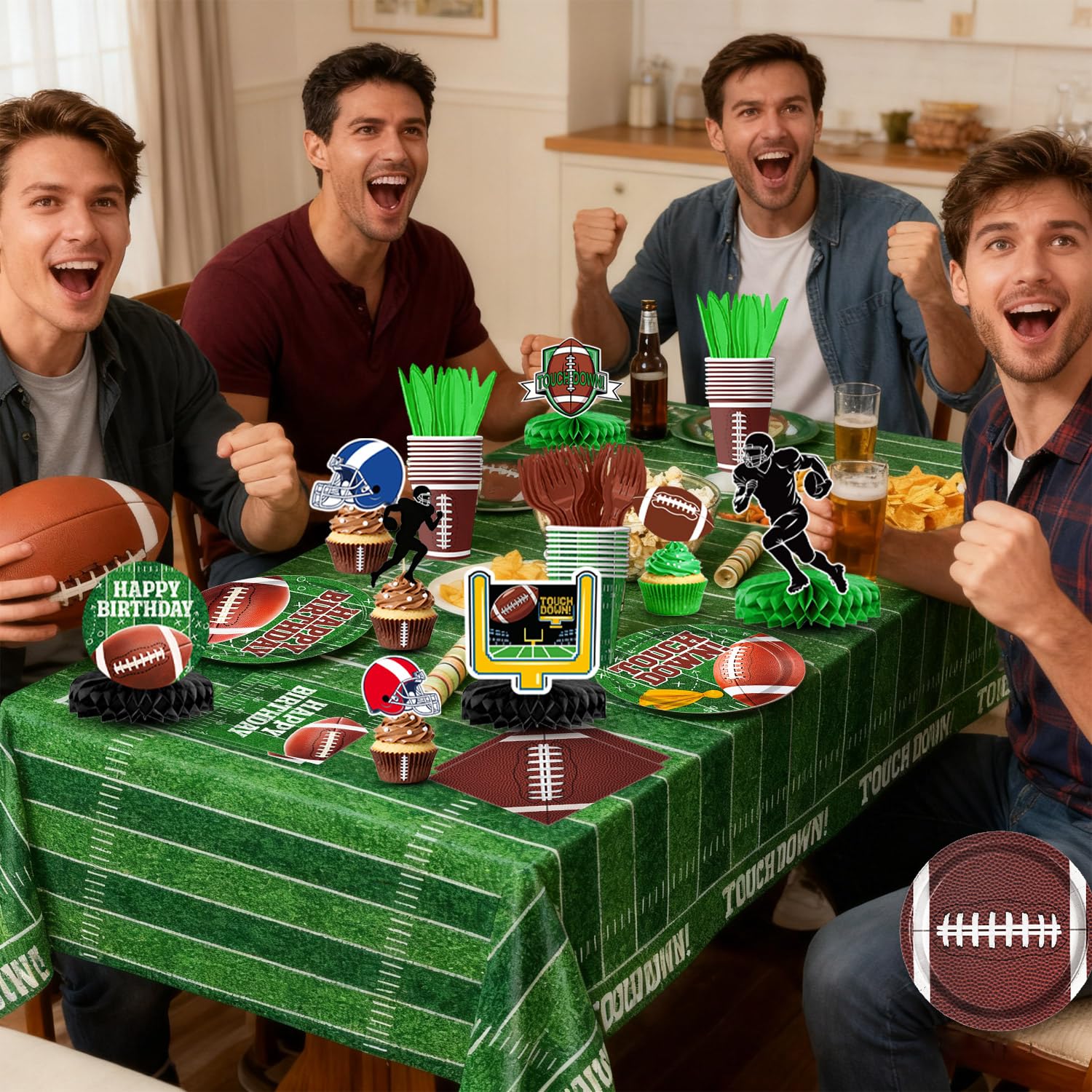 QIYANPAX disposable dinnerware image demonstrates mess-free party cleanup