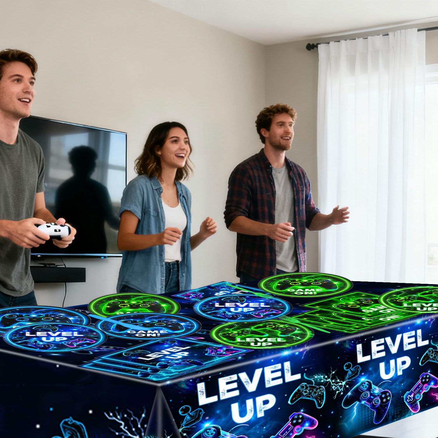 QIYANPAX video game napkins design A two-design set complements plates at the table