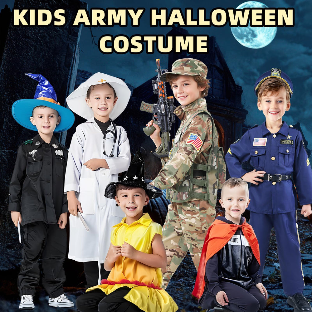Qivbicy army costume mission ready child scene conveys confidence during play