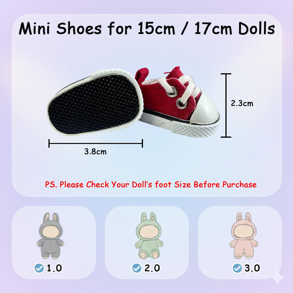 QIXINGWISE 17cm doll shoes lace-detail close-up shows durable stitching.