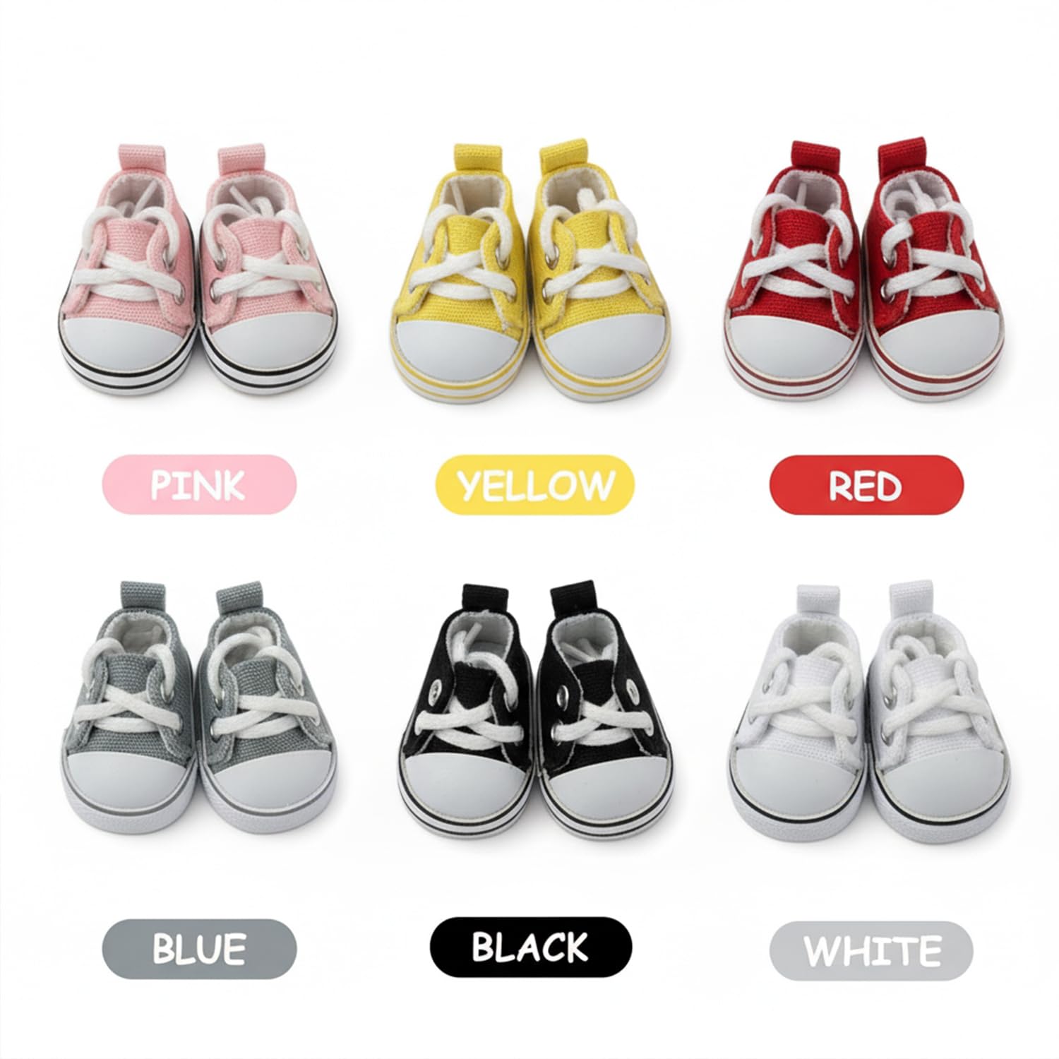 QIXINGWISE 17cm doll shoes packaging shows two-color set.