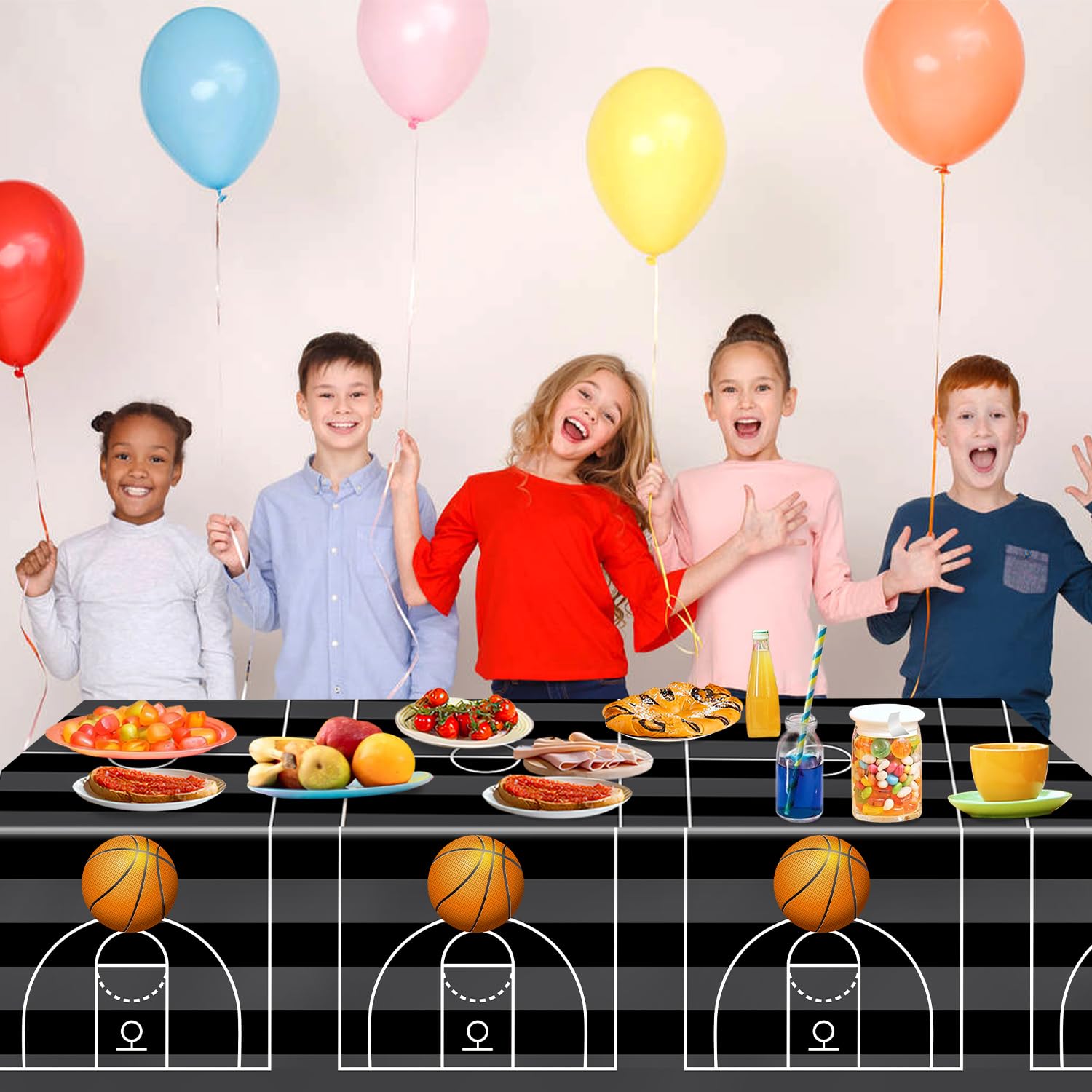 QIYANPAX basketball tablecloth easy-clean option for quick messes