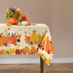 QIYANPAX durable PE plastic tablecloth resists spills and folding for reuse.