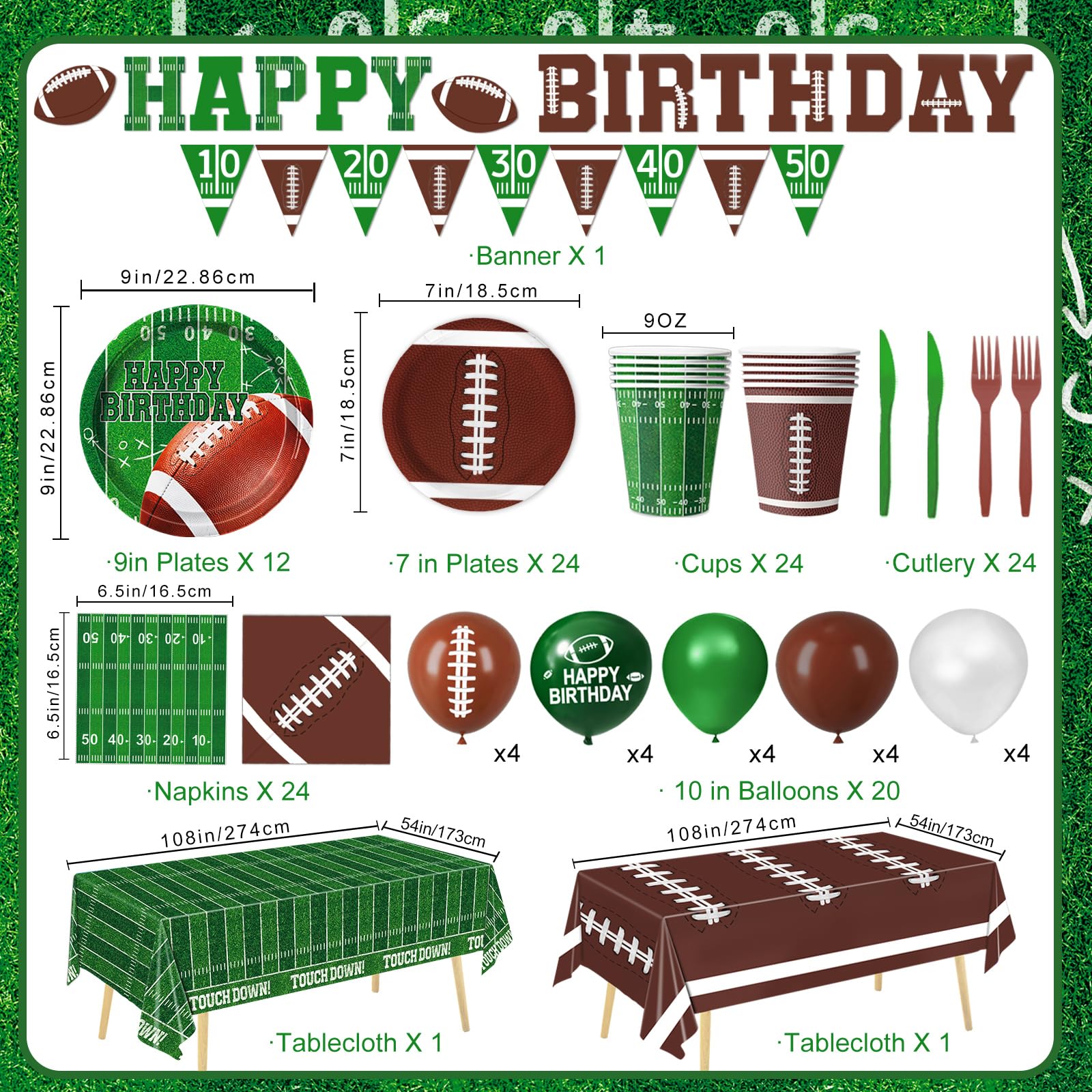 QIYANPAX football napkins in two designs for quick cleanup and flair