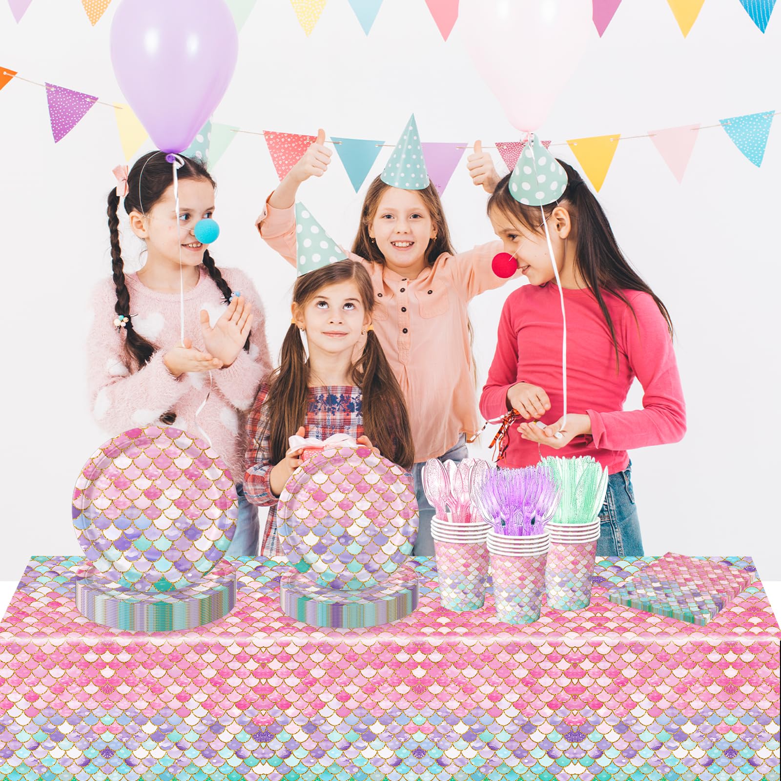 Qiyanpax Mermaid cutlery set creates a cohesive ocean theme across the party.