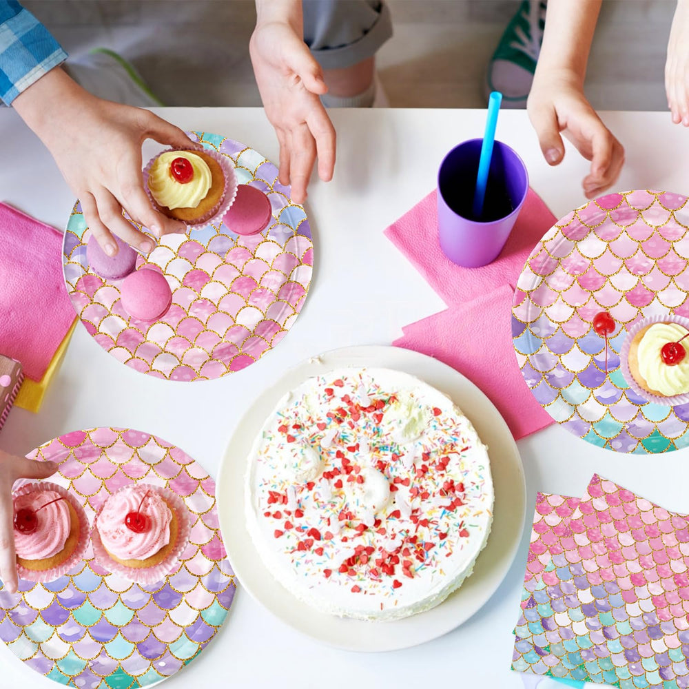 Qiyanpax Mermaid napkins absorb spills while enhancing seaside party charm.