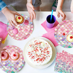 Qiyanpax Mermaid napkins absorb spills while enhancing seaside party charm.